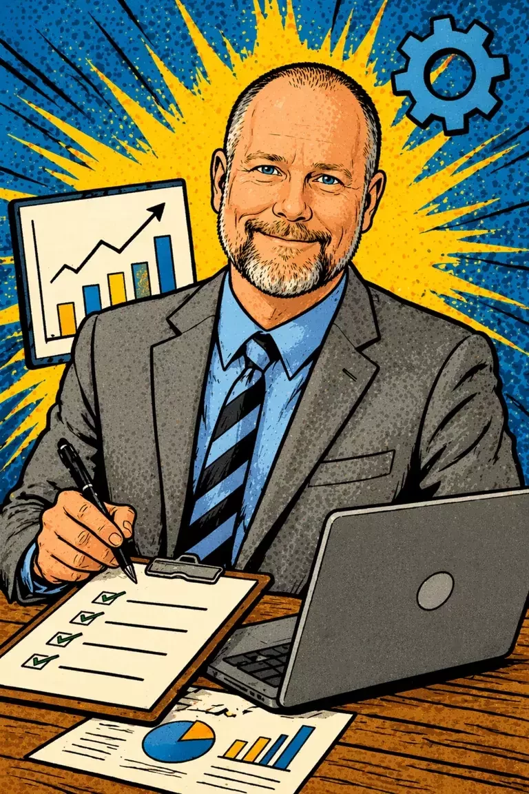 an illustration of Joe working on a checklist