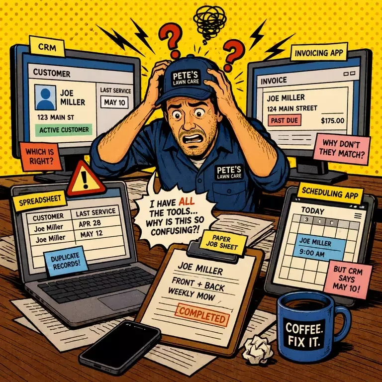 illustration of another frustrated landscaper
