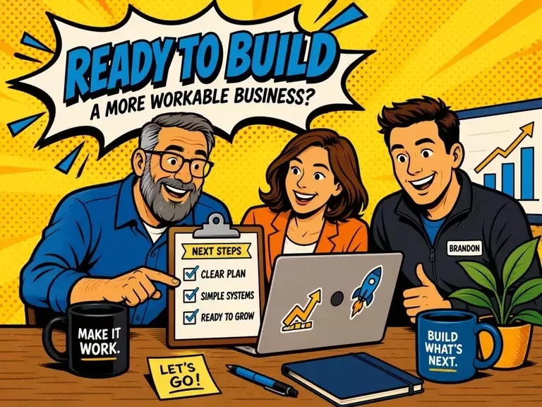 illustration of a client ready to build a more workable business